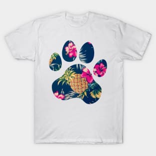 Navy Pineapple Paw Print T-Shirt